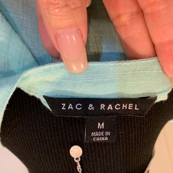 Zac & Rachel teal blouse 🌸 Size Medium - Picture 5 of 6